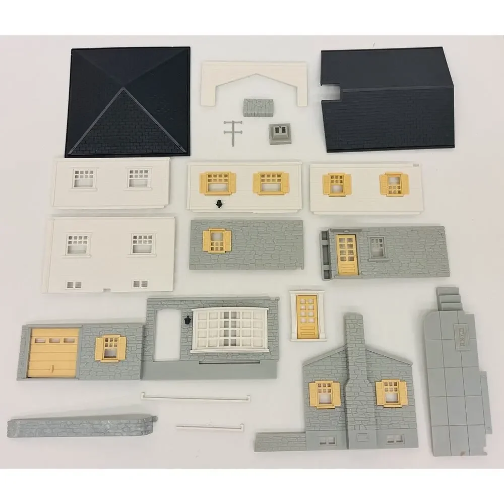 Plasticville O & S Gauge Split Level Home White Gray Charcoal Cream 1908-198